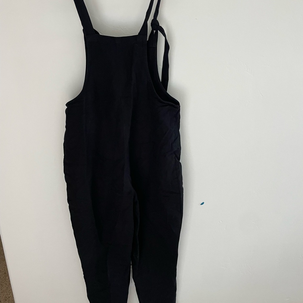 Lucy & Yak Classic Cotton Black Overalls With Log… - image 2